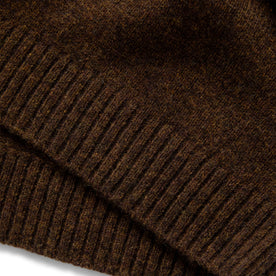 material shot of the hem on The Lodge Sweater in Coffee