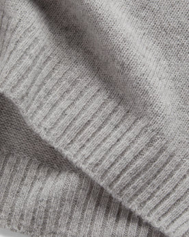 material shot of the hem on The Lodge Sweater in Heather Grey, Knits by Taylor Stitch
