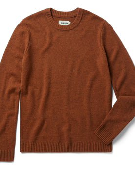 flatlay of The Lodge Sweater in Rust, Knits by Taylor Stitch