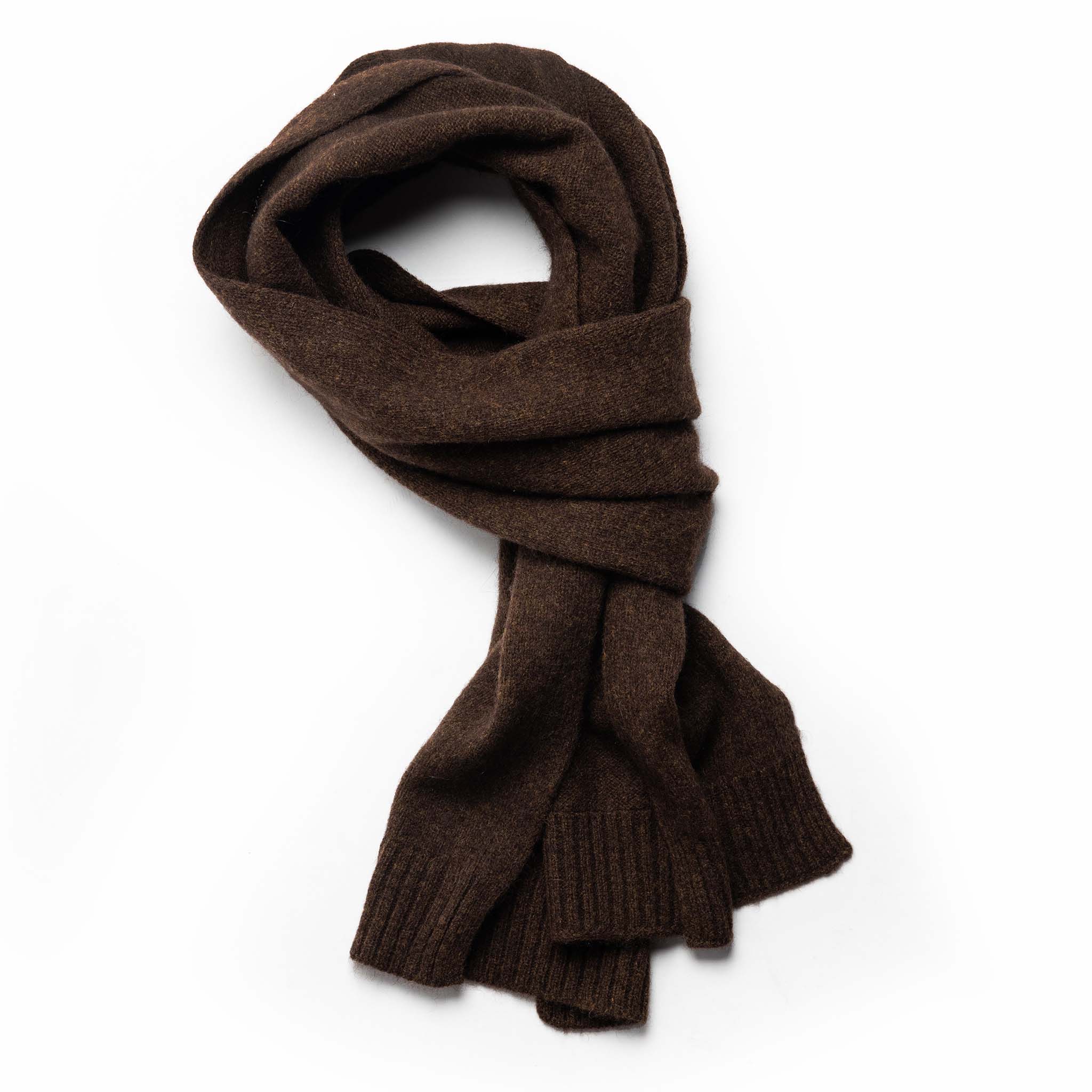 flatlay of The Lodge Scarf in Coffee, Accessories by Taylor Stitch