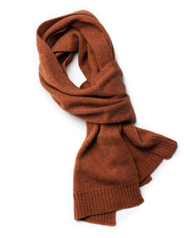 flatlay of The Lodge Scarf in Rust, Accessories by Taylor Stitch