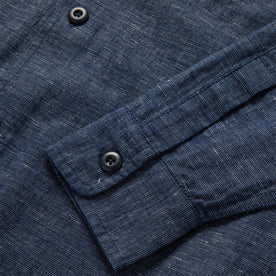 material shot of the cuffs on The Point Shirt in Indigo Slub