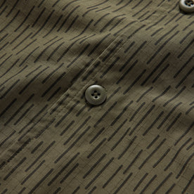material shot of the buttons on The Point Shirt in Rain Drop Camo