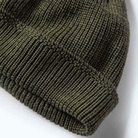 material shot of The Rib Beanie in Heather Forest