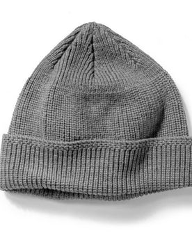 flatlay of The Rib Beanie in Heather Grey, Accessories by Taylor Stitch