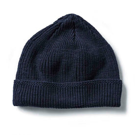 The Rib Beanie in Heather Navy - featured image