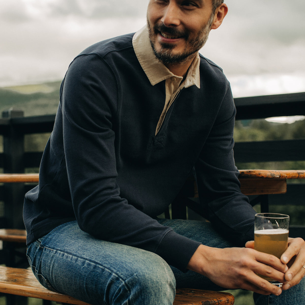 The Rugby Shirt in Dark Navy - Men's Rugby Shirts | Taylor Stitch