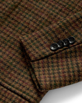 material shot of the cuffs on The Sheffield Sportcoat in Tan Gun Check, Outerwear by Taylor Stitch