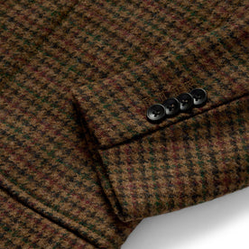 material shot of the cuffs on The Sheffield Sportcoat in Tan Gun Check