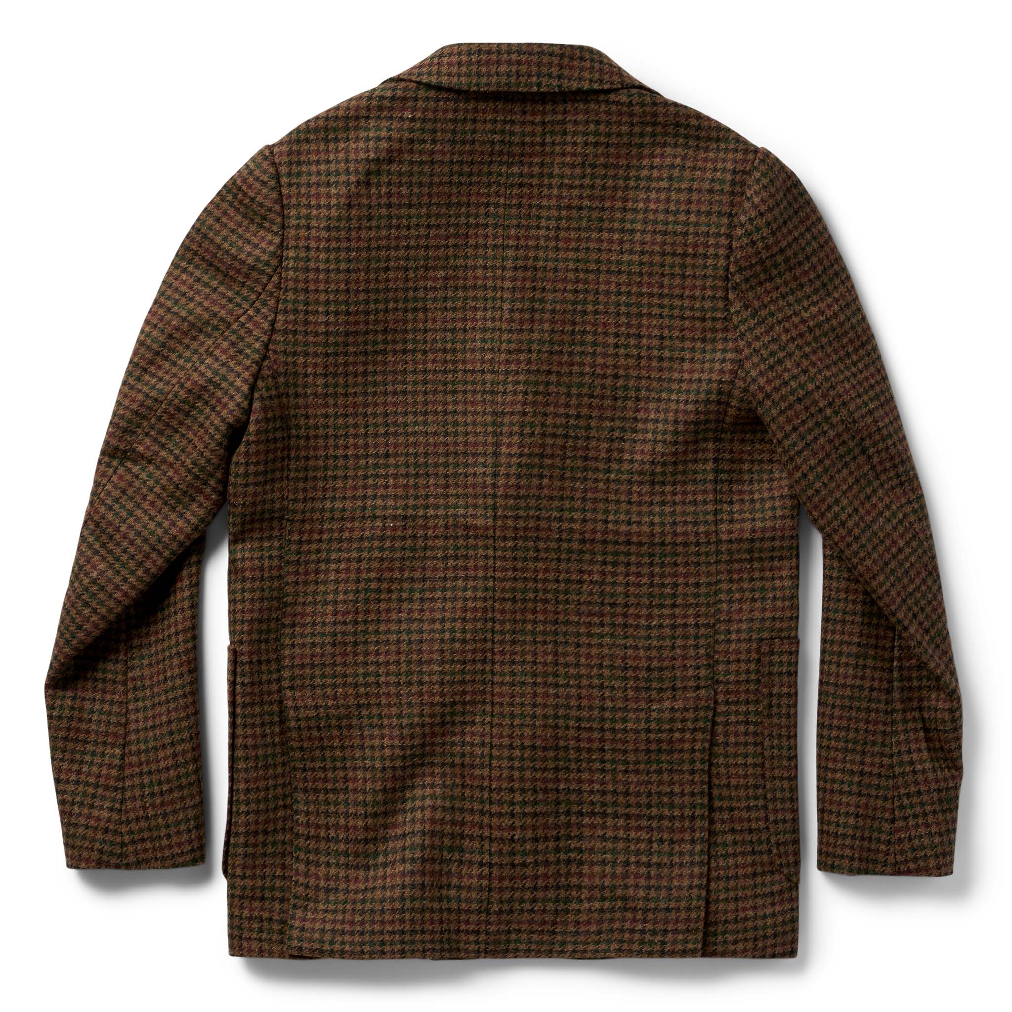 flatlay of The Sheffield Sportcoat in Tan Gun Check, shown from the back , Outerwear by Taylor Stitch