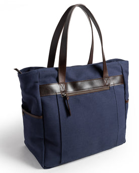 flatlay of The Utility Bag in Navy, from the back, Accessories by Taylor Stitch