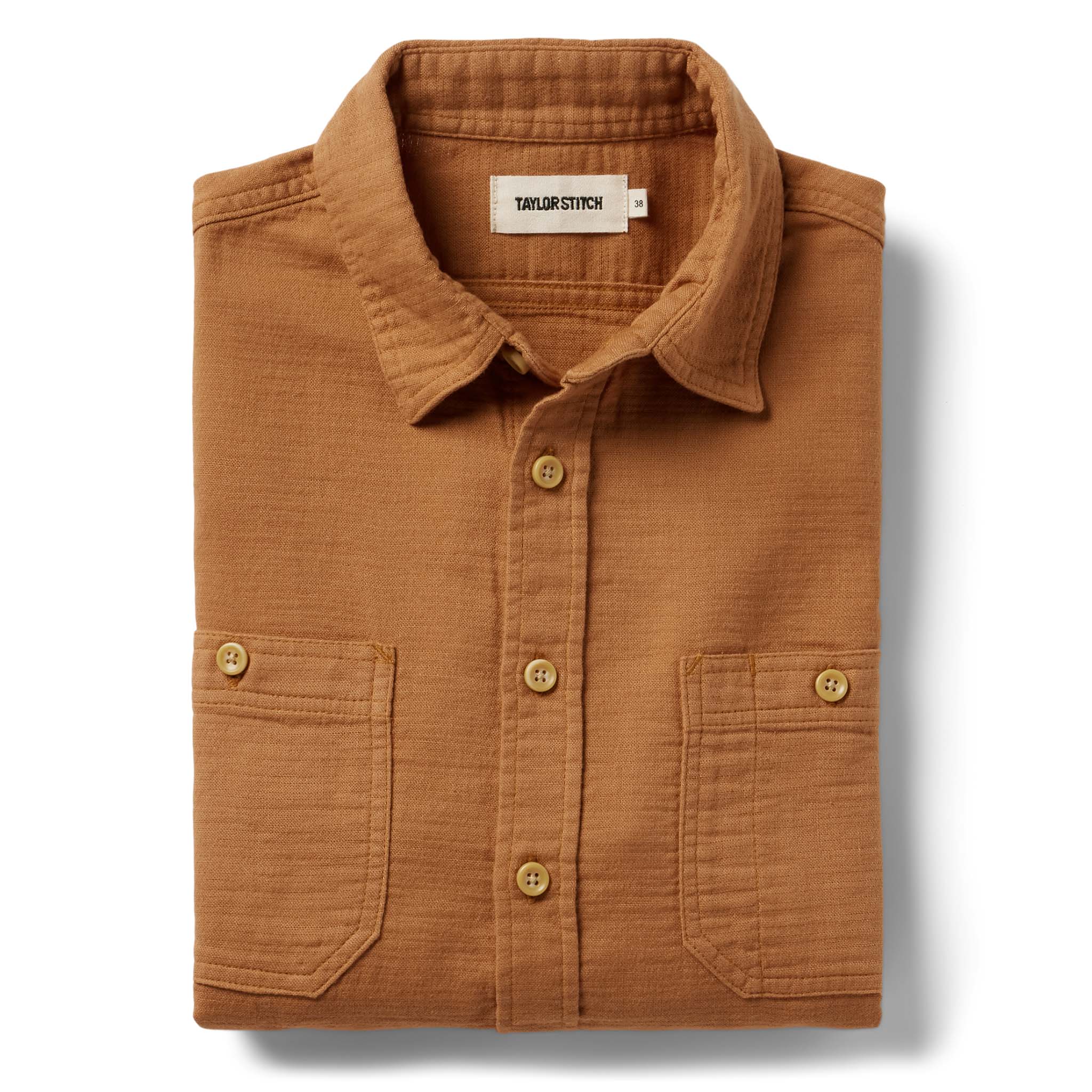 flatlay of The Utility Shirt in Russet Double Cloth, Wovens by Taylor Stitch