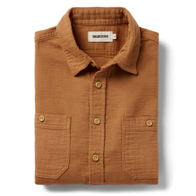 flatlay of The Utility Shirt in Russet Double Cloth
