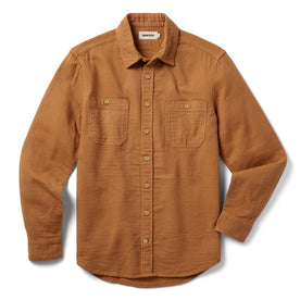 flatlay of The Utility Shirt in Russet Double Cloth, shown in full