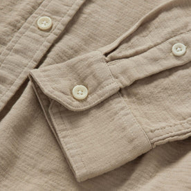 material shot of the cuffs on The Utility Shirt in Stone Double Cloth