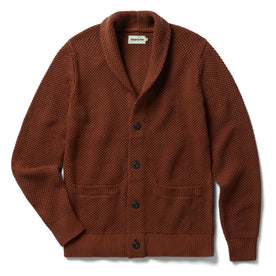 flatlay of The Crawford Sweater in Rust