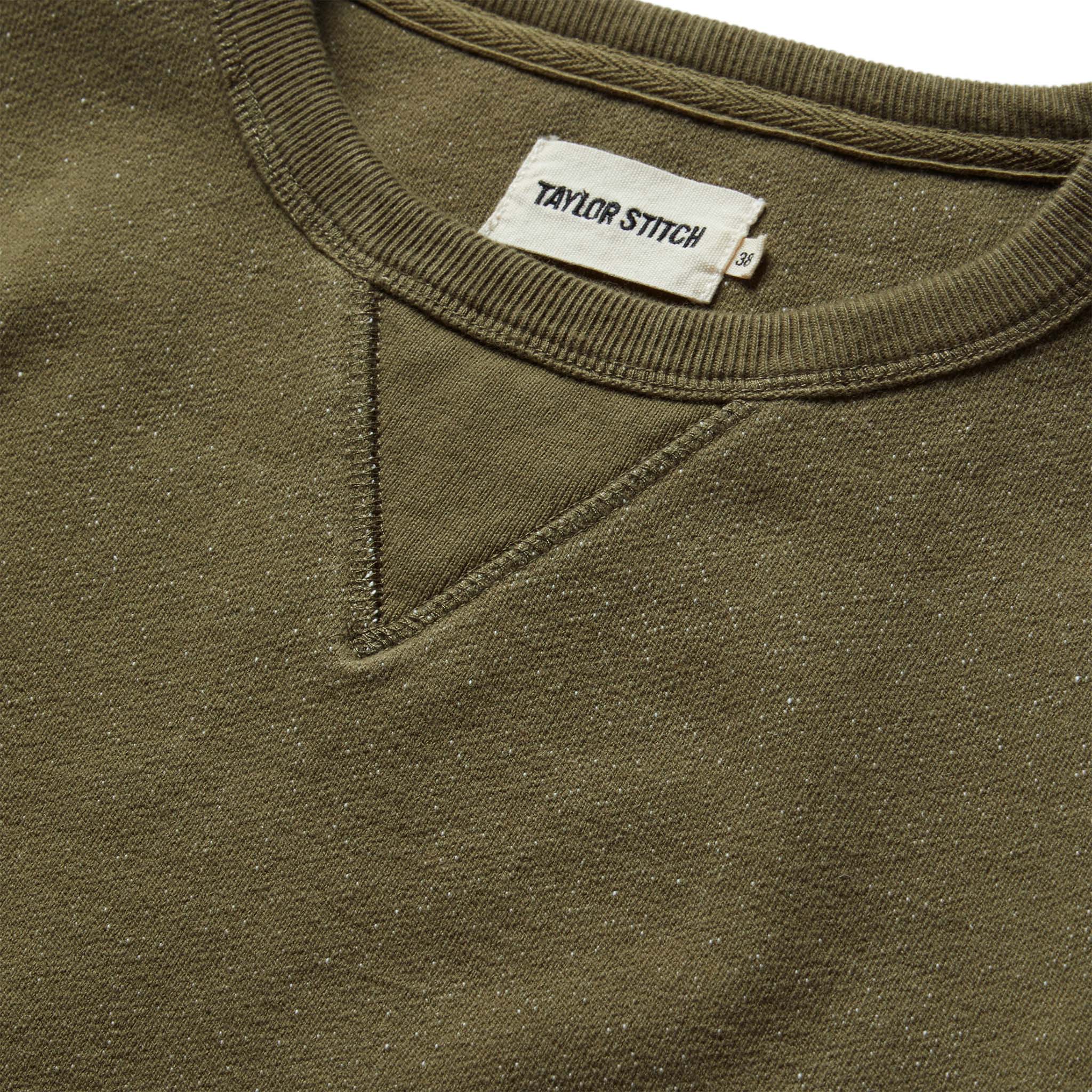 material shot of the front of The Fillmore Crew in Cypress Terry, Knits by Taylor Stitch