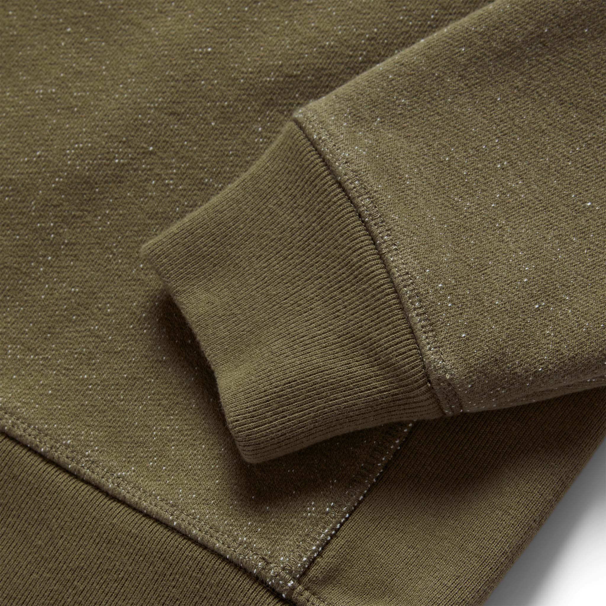 material shot of the ribbed cuffs on The Fillmore Crew in Cypress Terry, Knits by Taylor Stitch
