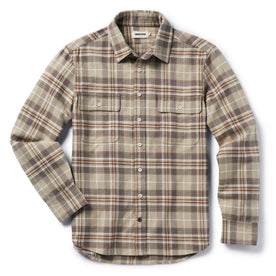 flatlay of The Ledge Shirt in Fossil Plaid