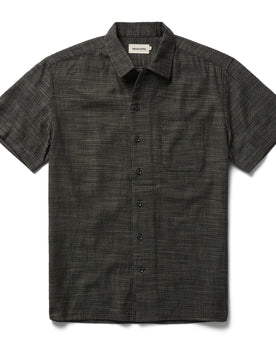 flatlay of The Short Sleeve Hawthorne in Navy Wave, Wovens by Taylor Stitch