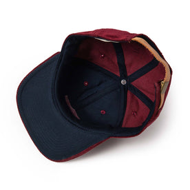 material shot of The Ball Cap in Burgundy Cord from the bottom