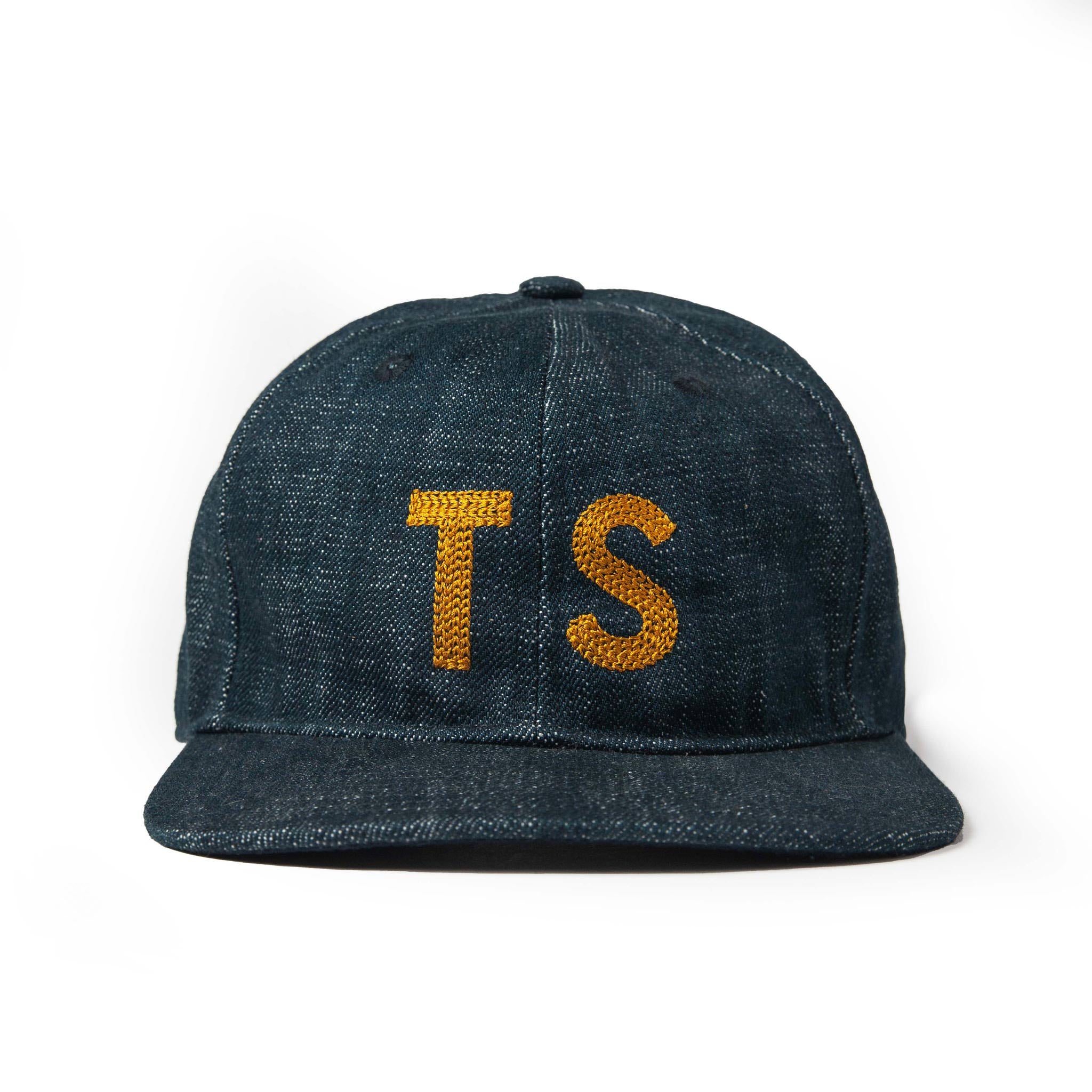 flatlay of The Ball Cap in Organic Denim, Accessories by Taylor Stitch
