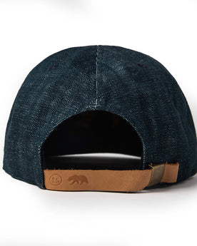 material shot of The Ball Cap in Organic Denim from the back, Accessories by Taylor Stitch