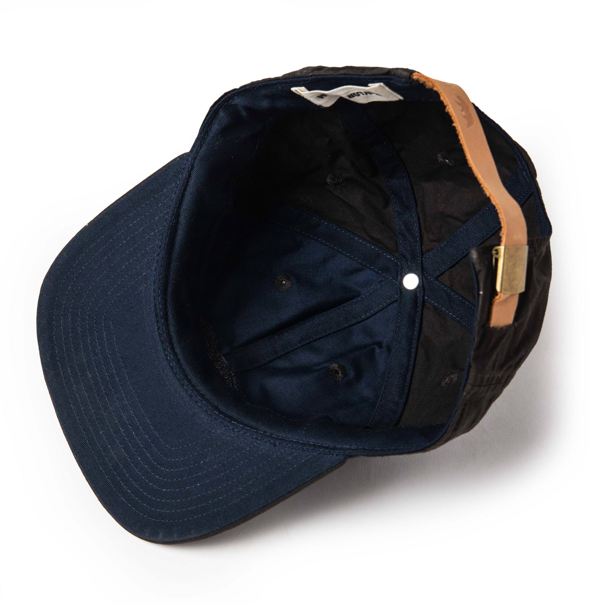 material shot of The Ball Cap in Espresso Dry Wax from the bottom, Accessories by Taylor Stitch