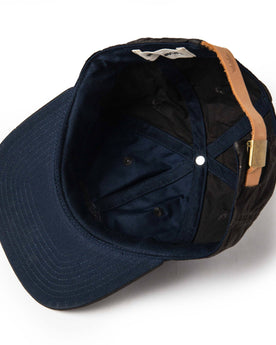 material shot of The Ball Cap in Espresso Dry Wax from the bottom, Accessories by Taylor Stitch