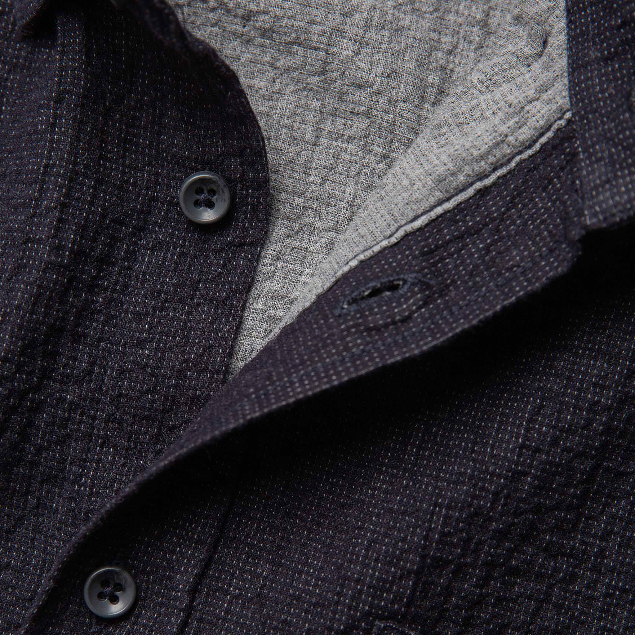 material shot of fabric around neck, Wovens by Taylor Stitch