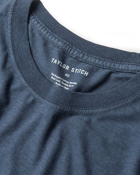 material shot of The Cotton Hemp Tee in Steel Blue, Knits by Taylor Stitch