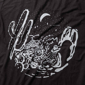 material shot of back graphic at an angle