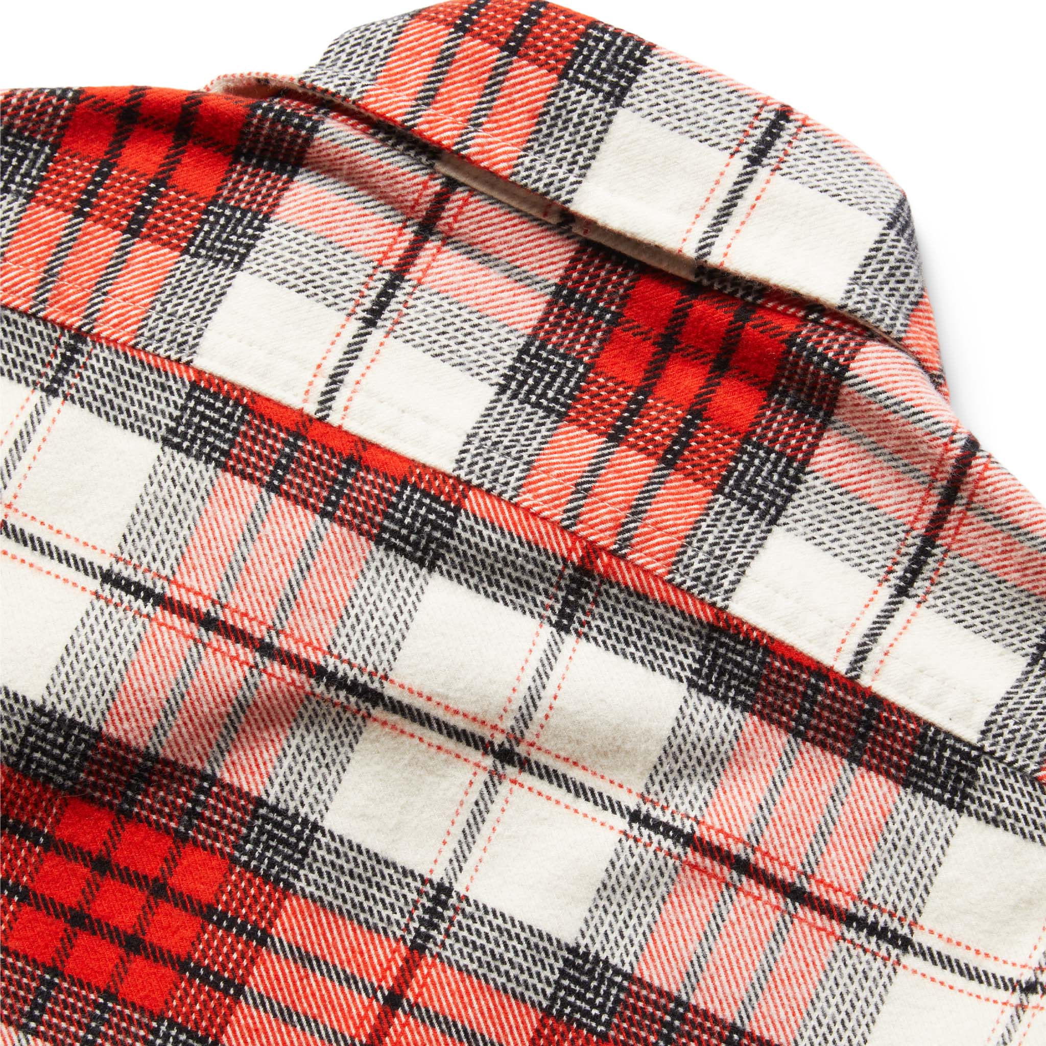 material shot of The Crater Shirt in Engine Plaid from the back, Wovens by Taylor Stitch