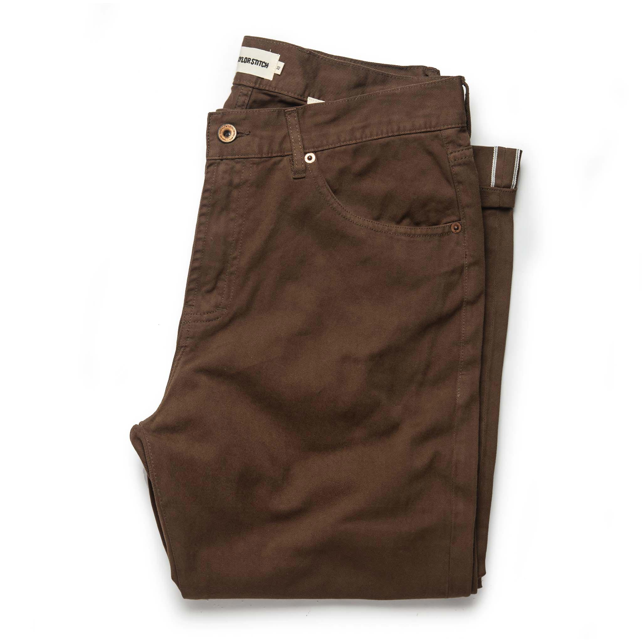 The Democratic All Day Pant in Espresso Selvage: Featured Image, Bottoms by Taylor Stitch