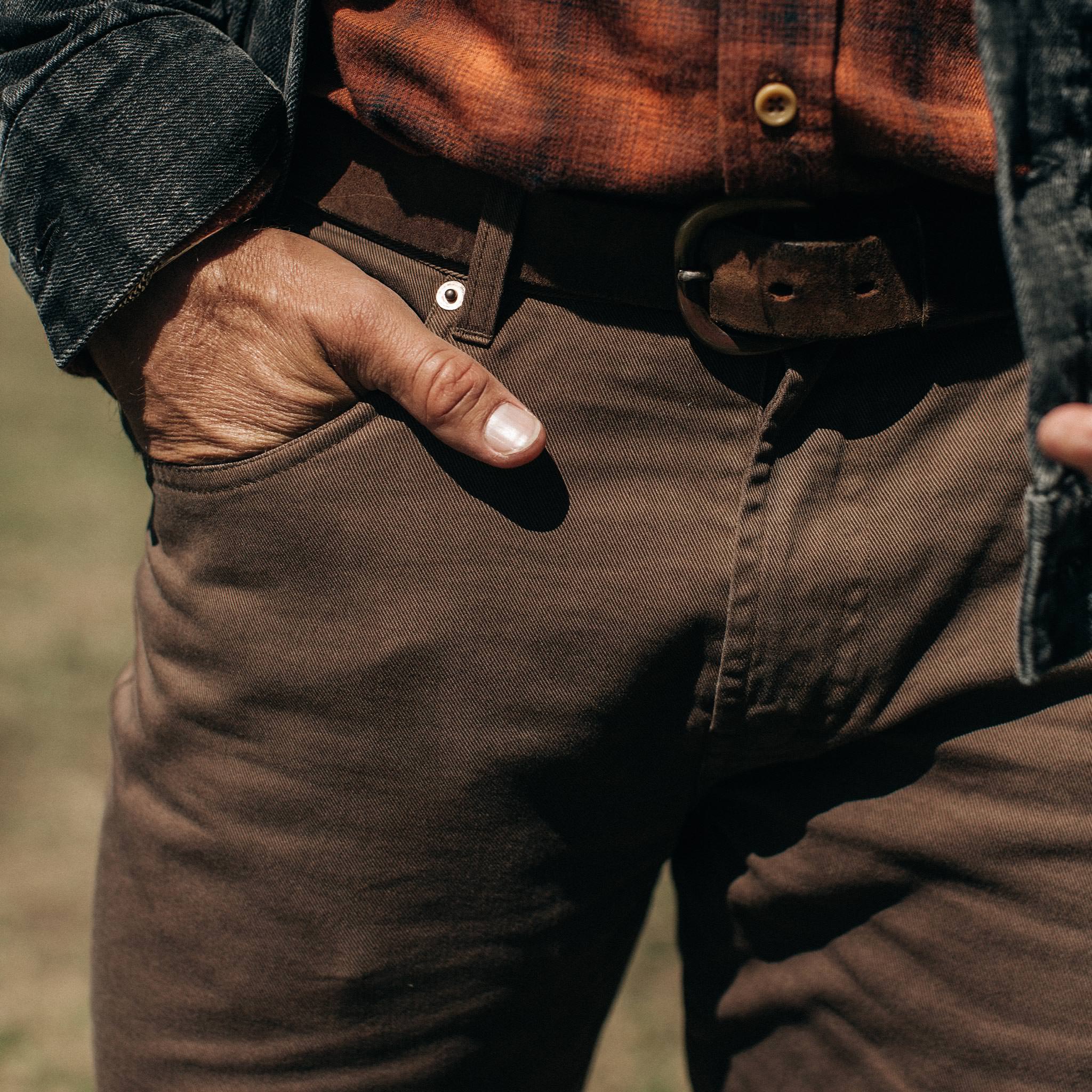 The Democratic All Day Pant in Espresso Selvage: Alternate Image 2, Bottoms by Taylor Stitch