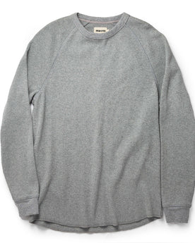 flatlay of The Heavy Bag Waffle Crewneck in Aluminum, Knits by Taylor Stitch