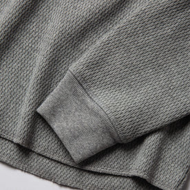 material shot of sleeve cuff of The Heavy Bag Waffle Crewneck in Aluminum