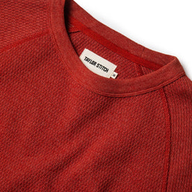 material shot of the label in The Heavy Bag Waffle Crewneck in Engine