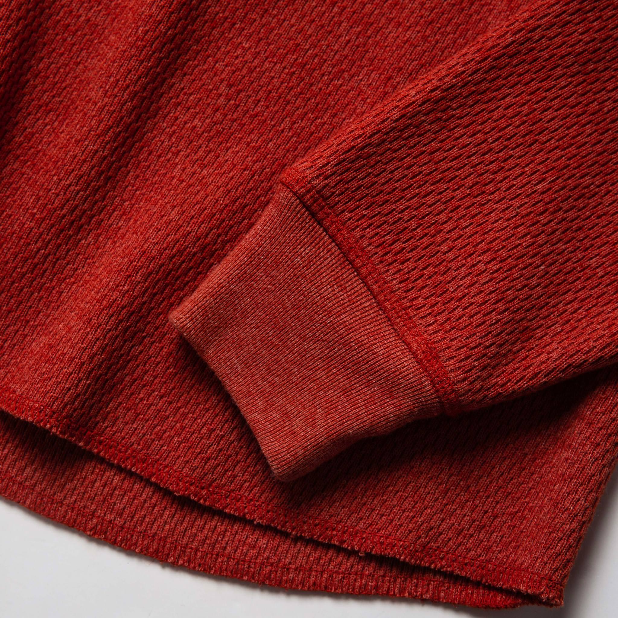 material shot of the sleeve cuff of The Heavy Bag Waffle Crewneck in Engine, Knits by Taylor Stitch