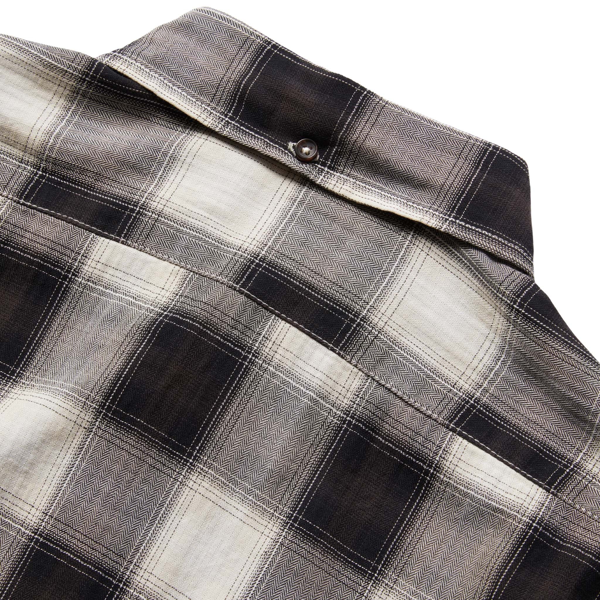 material shot of the back yoke of The Jack in Coal Herringbone Check, Wovens by Taylor Stitch