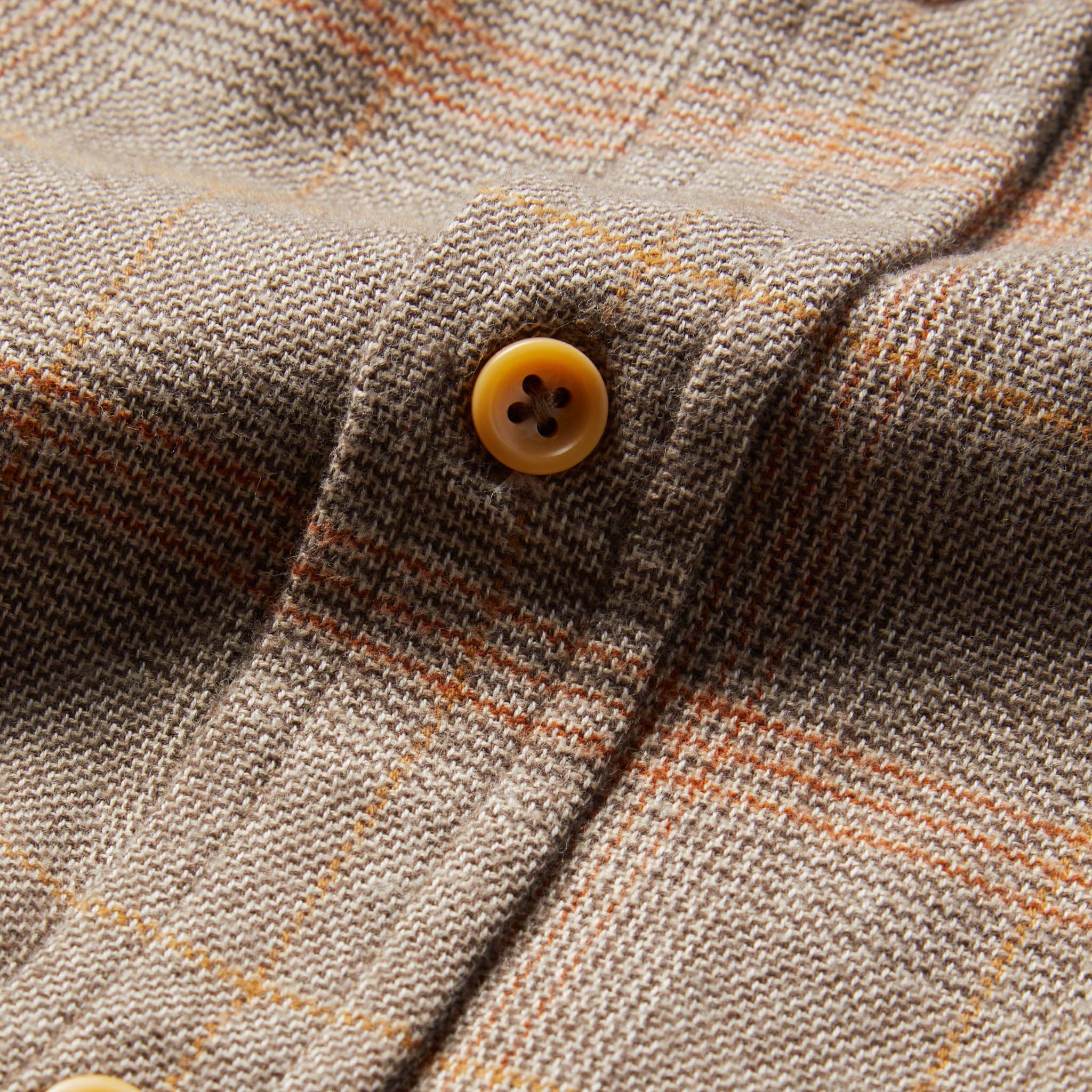 material shot of shirt button placket, Wovens by Taylor Stitch