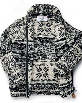 flatlay of The Seawall Hand-knit Sweater open from the front, Knits by Taylor Stitch