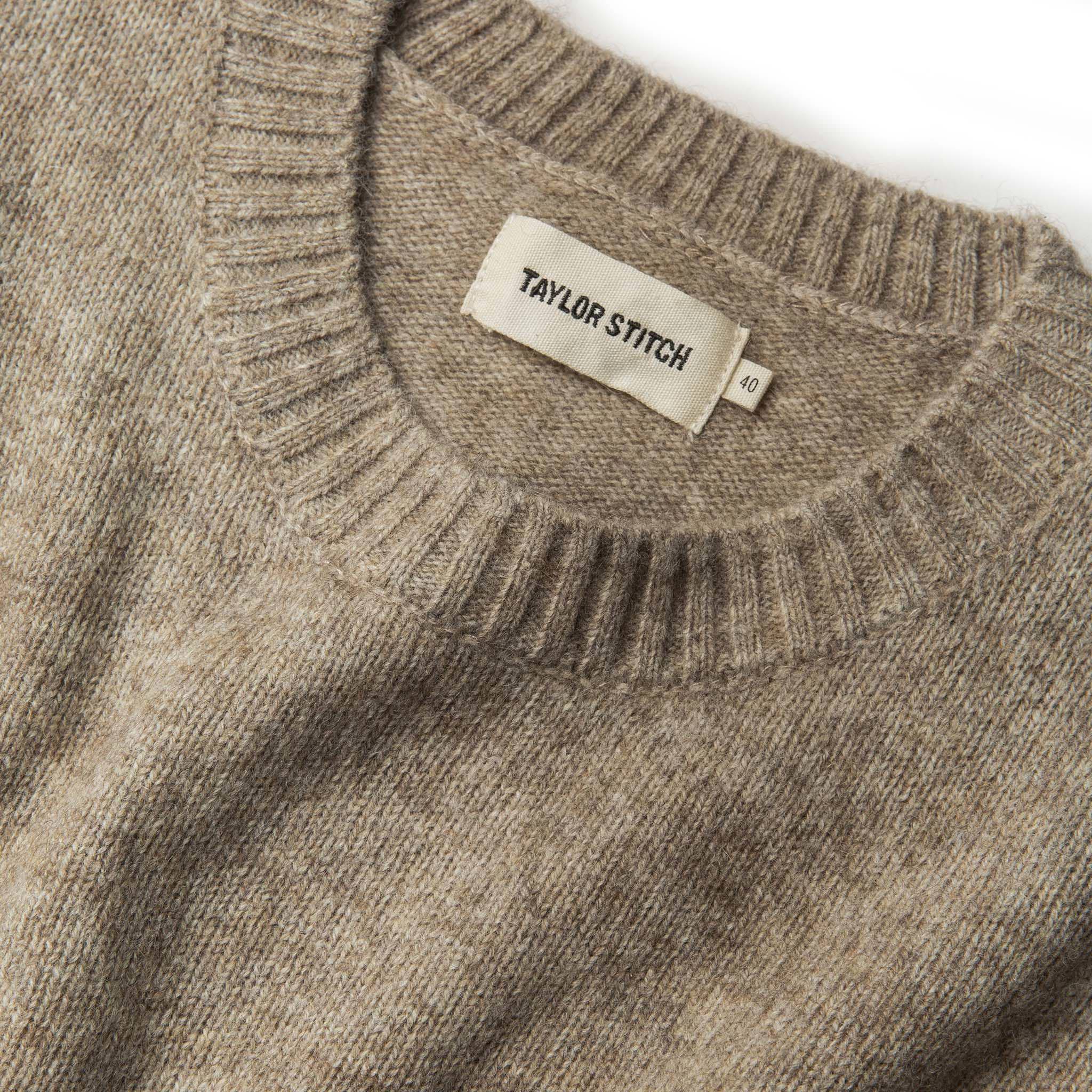 material shot of collar, Knits by Taylor Stitch