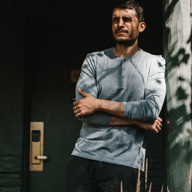 The Merino Henley in Heather Blue - featured image