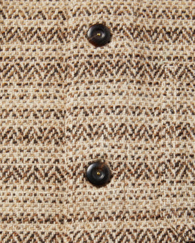 material shot of the jacket highlighting placket and dark horn buttons, Outerwear by Taylor Stitch