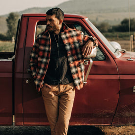 The Ojai Jacket in Garnet Plaid Wool - featured image