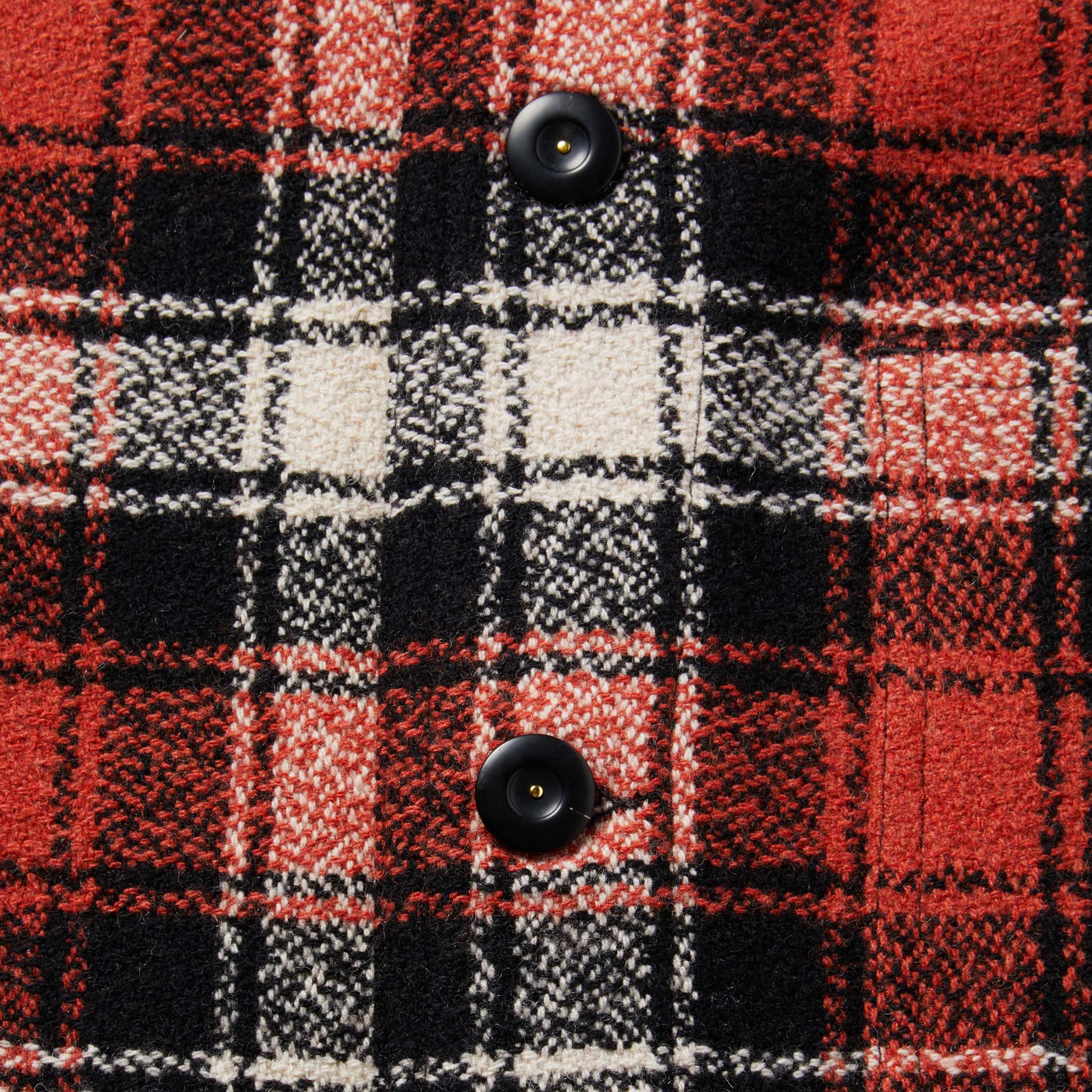 material shot of jacket with close up of placket and buttons, Outerwear by Taylor Stitch