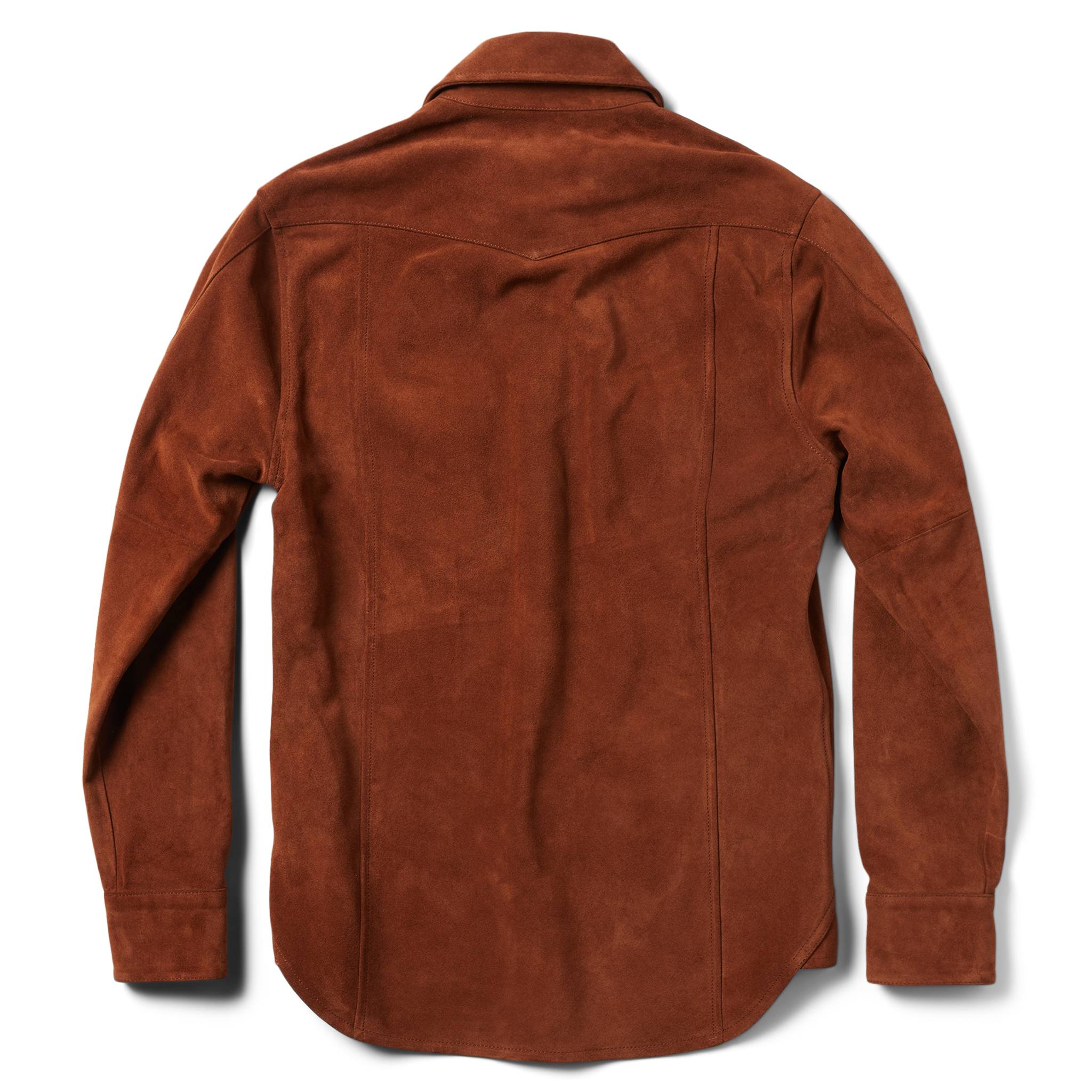 flatlay of The Western Shirt in Espresso Suede from the back, Outerwear by Taylor Stitch