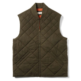 The Quilted Bomber Vest in Olive Dry Wax - featured image