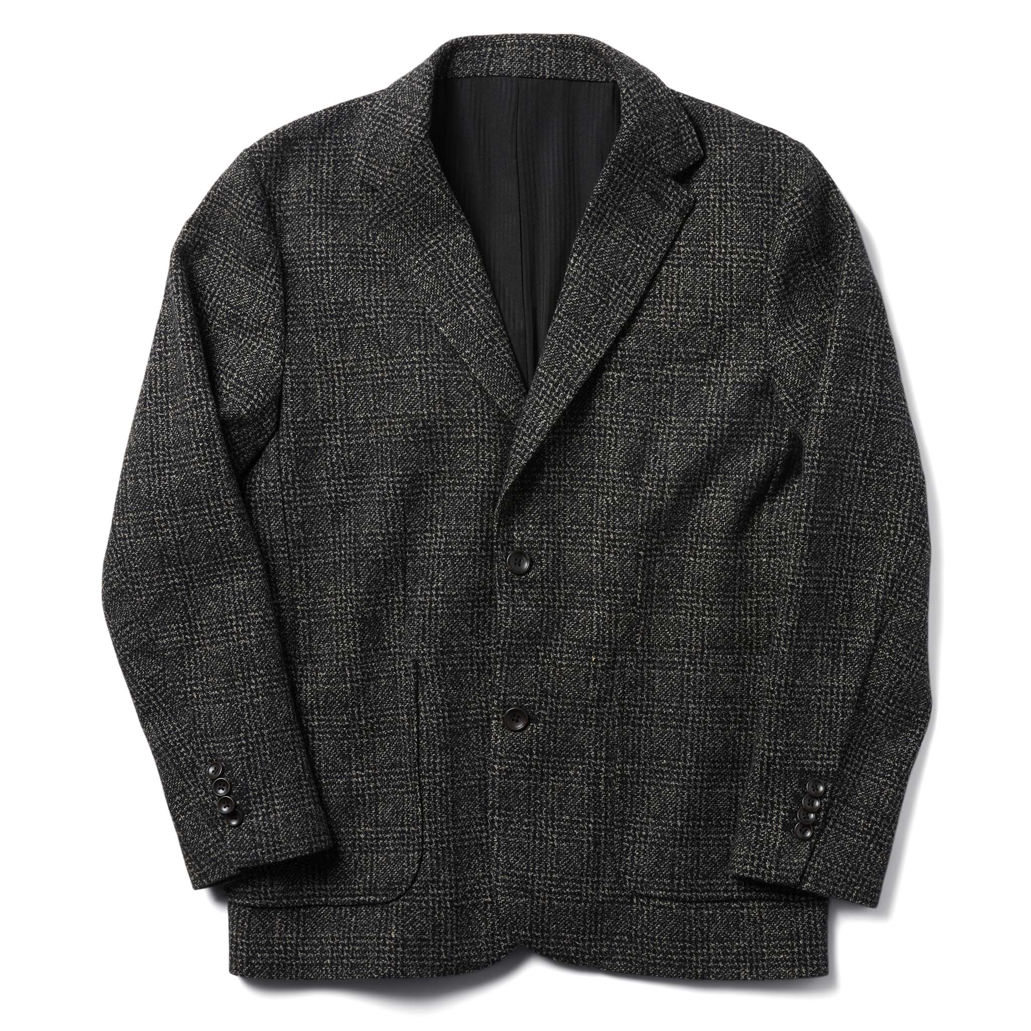 flatlay of The Sheffield Sportcoat in Coal Slub Check, Outerwear by Taylor Stitch